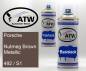 Preview: Porsche, Nutmeg Brown Metallic, 492 / S1: 400ml Sprühdose + 400ml Klarlack - Set, von ATW Autoteile West.